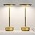 ZTFLOS Cordless Rechargeable Table Lamp,LED Portable Touch 5000mAh Battery Operated Table Lights,with Memory Function 3-Level Brightness for Patio,Bars,Bedroom,Outdoor,Dinner,café(2P Gold)