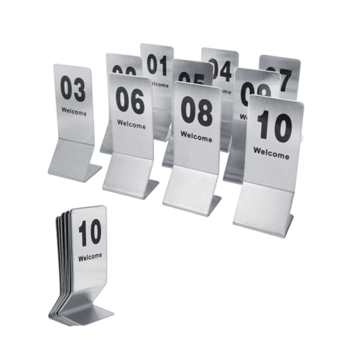 Numéros de table en acier inoxydable, signalétique de table empilable 1-10