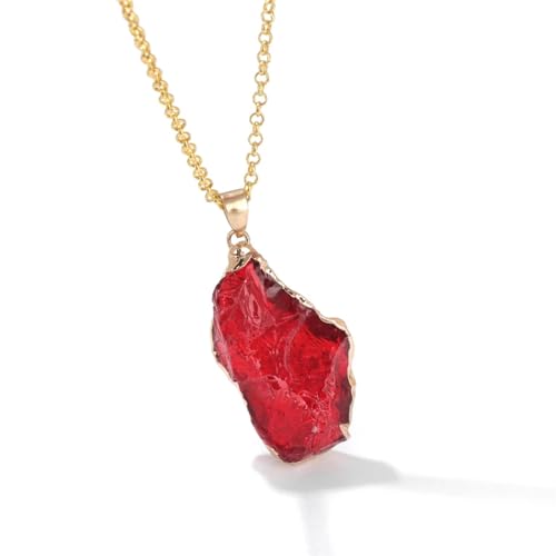 Collier Cristaux Rouges le cadeau idéal avec pendentif naturel unique