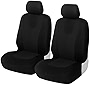 Car Seat Covers Full Set, Polyester Automotive Seat Covers, Breathable Waterproof Car Seat Cushion Protectors, Car Accessories Fits Most Vehicles, SUV, Truck (Black/Front)