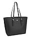 David Jones - Fourre-Tout Femme Fille - Sac Porté Epaule Cuir PU Anse Longue Grande Capacité A4 Pour Cours Lycée Etudiante, Shopping et Travail - Noir