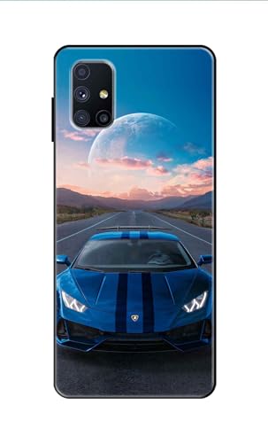 Image of Metal TPU Printed Back Cover for Samsung Galaxy A71 (Car with Moon View) 360 Degree Protection | Camera Protection -25092024(AR)