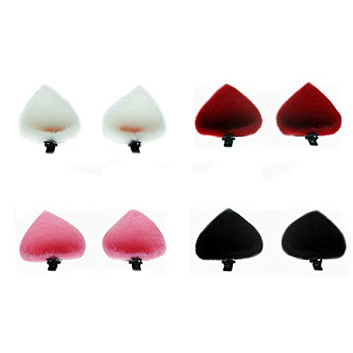 ThEast Cat ears barrette,Rabbit ears hairpin for Babies, Toddlers, Young Girls, and Children (4pairs Cat ears B)