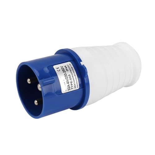 Conector industrial 32A IP44 de 3 polos macho para corriente trifásica resistente 2