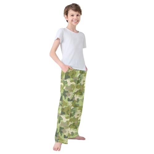 Boys' Pants Green Beige Camo Long Bottoms Jogger Pants Elastic Waist Trousers with Pockets S-XL4