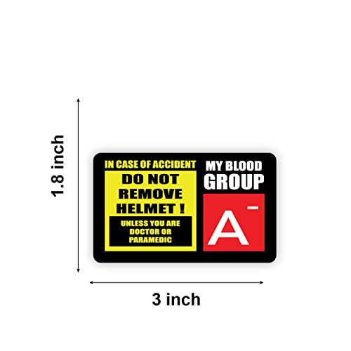 Image of Safety Caution Sign Quotes and Blood Group Helmet Stickers for Bike Riders Multicolor Vinyl Sticker 3 x 1.8 inch (A-)-Self-Adhesive