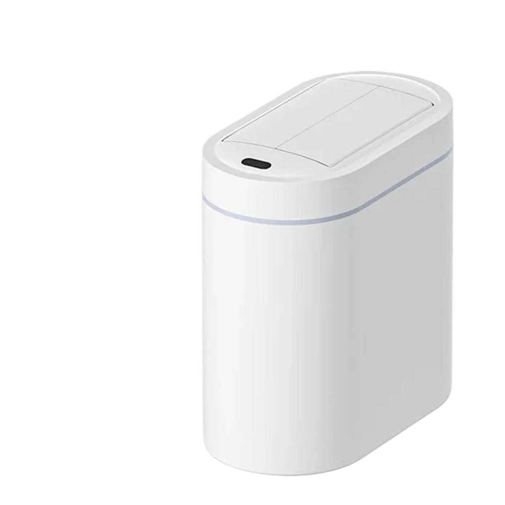 Cestino, Pattumiera con sensore intelligente bidirezionale da 7/9 litri coperchio, montaggio a parete, cestino per WC a fessura stretta, per cucina, pattumiera a induzione per il Bagno(9L-battery)