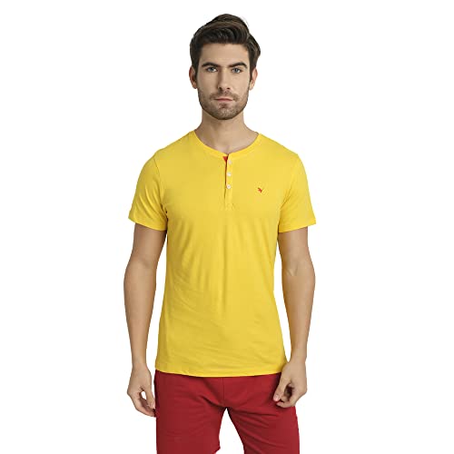 Image of AM SWAN Premium Cotton Half Sleeve Henley T-Shirts