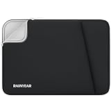 RAINYEAR Laptop Sleeve Case with Front Pocket, 11-13 Inch Protective Portable Case Laptop Carrying Bag Cover Compatible with 13.3 Inch MacBook Air/Pro, MacBook Neo A18, HP, Dell, Lenovo, Acer, Black