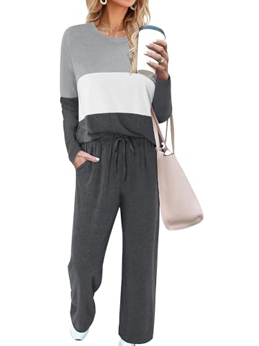 Magritta Travel Outfits for Women 2 Piece Sets Round Neck