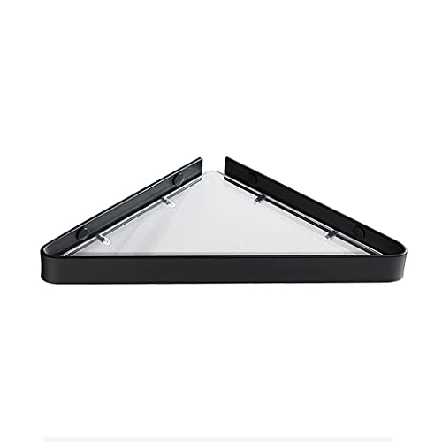 Estante de vidrio para baño con herrajes negros de diseño 2