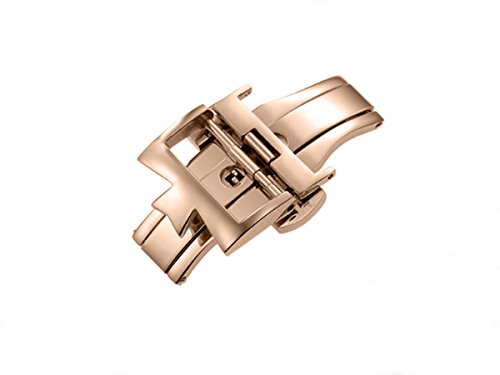 18mm/20mm 316L Stainless Steel Watch Band Strap Clasp Deployment Buckle Fits for Vacheron Constantin (20mm, Rose Gold)