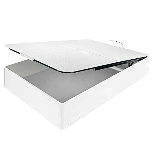 Aznar Canapé abatible Tapa embutida Antipolvo Altura 35 cm - Blanco, 150x200cm