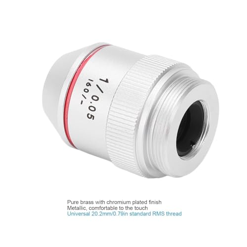 1x Mikroskopobjektiv, professionelles achromatisches Mikroskopobjektiv mit RMS-Gewinde 1x 195 Achromatisches Objektiv Achromatisches Mikroskopobjektiv Für Optische Instrumente Umrüstobjektiv