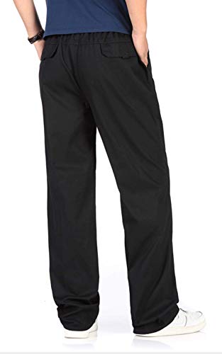 Men’s Relaxed Fit Fleece Lined Elastic Waist Drawstring Straight Leg Warm Pant4