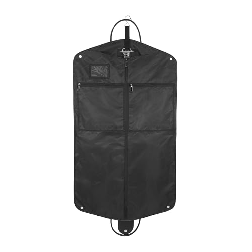 HUGH BUTLER - Kleidersack Anzug - Kleidersack Tasche Handgepäck - Wasserabweisend, Faltbar - für Damen und Herren - für 1-2 STK. Anzug, Kleid, Hemd - mit Schultergurt - Niles Schwarz