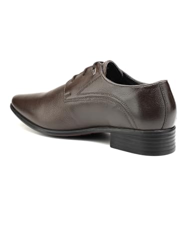 Image of Lee Cooper LC2035B2R Men's Leather Derby Formal Shoes | Lightweight, Comfortable & Stylish Lace-Ups for Office, Business