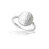 Ring, rund, Antik-Finish, massives Sterling-Silber 925, rhodiniert, garantiert nickelfrei.