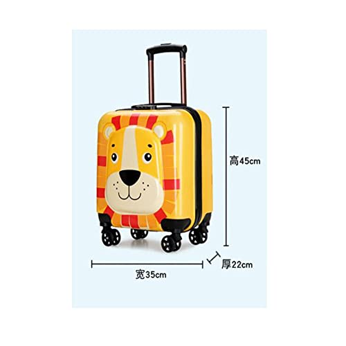 Children's 3D Cartoon Trolley Case for Boys and Girls 18 Inch Travel Luggage with Mute Universal Wheels(Color:Lion)2