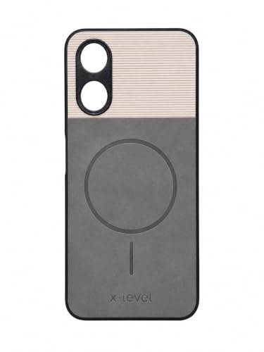 Image of Bintage Dual-Leather 2in1 Phone Case| Soft Touch Finish | Full Camera Protectection Back Cover Compatible for Oppo CPH2477 /Oppo A17 4G - White & Matelic Grey