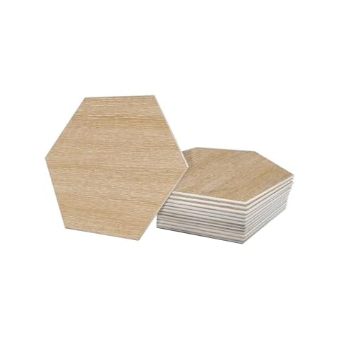 Avant Decor | Stone Composite Hexagon Wood Grain | Peel and Stick Kitchen Backsplash Tiles | Stick On Wall Tiles | Easy DIY Installation | 6” x 6.9” | Single Tile Cover