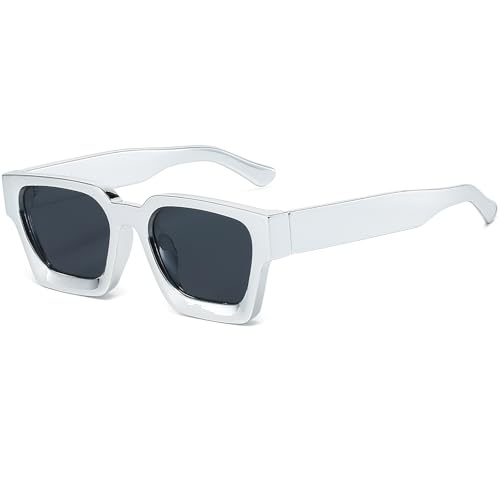 Image of AIEYEZO Square Sunglasses for Women Men Square Thick Frame Sun Glasses Simple Designer Style Shades