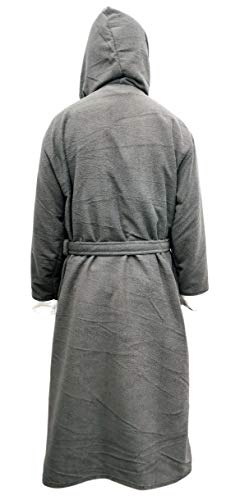 Albornoz de microfibra de rizo de algodón con capucha para hombre en talla S / M 6