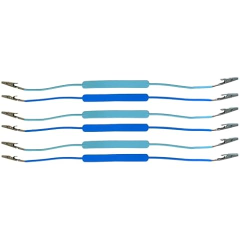 FACTUAL DENTAL 6 Pack Bib Clips Holder Autoclavable Silicone Strap for Dentist Bibs, Dental Napkins, Paper Towel Holder, Bib Clamps. 3 Marine Blue and 3 Aqua Blue, 19" Long Cover