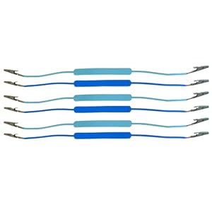 FACTUAL DENTAL 6 Pack Bib Clips Holder Autoclavable Silicone Strap for Dentist Bibs, Dental Napkins, Paper Towel Holder, Bib Clamps. 3 Marine Blue and 3 Aqua Blue, 19″ Long