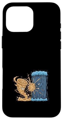 Elemental Tornado Versus Rain Wall Storm Battle Case for iPhone 16 Pro Max