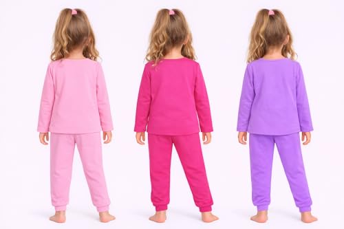 Image of TS LAVI TAVI Cotton Clothing Set for Girls Dress Full Sleeve T-shirt Top and Pyjama (Pack of 3)