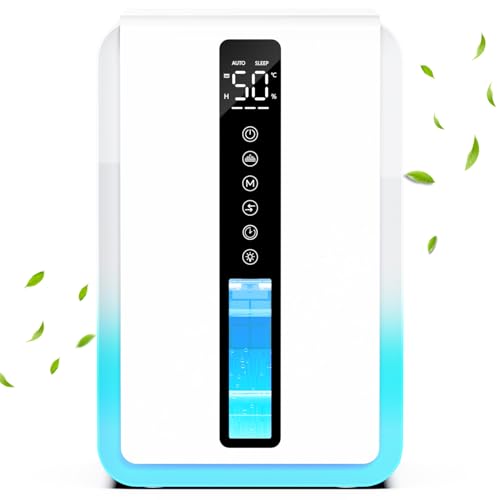 Dehumidifier 2.5L, Dehumidifiers for Home Bedroom Bathroom Closet with Defrost Function, 48 Hours Auto-off, 3 Modes, Small Quiet Dehumidifiers for Mould and Humidity