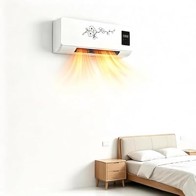 Ductless Wall Mounted Heater, 2-in-1 Smart Heating System, with Remote & Timer, for Home, Office, RV