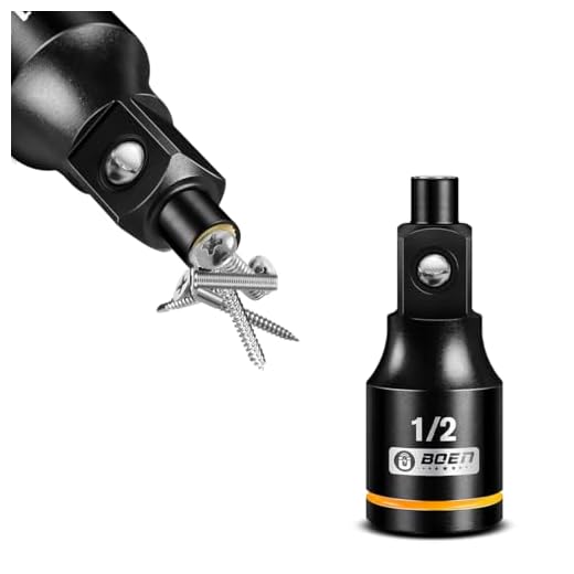 boen Magnetic Socket Extension, 1/2" Drive Magnetic Socket Adapters for Keep Bolts, CR-MO Steel Extension Bars with Magnetic Tips