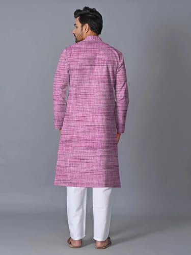 Image of Men's South Cotton Textured Ethnic Kurta Regular Fit Traditional Casual Wear