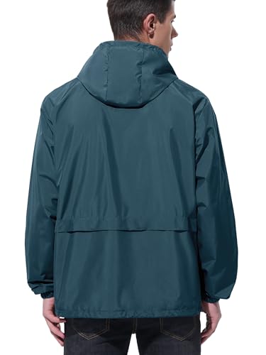 Image of UIQUR Mens Rain Jacket Raincoat Windbreaker Running Waterproof Lightweight Packable with Hood Travel Hiking Cycling