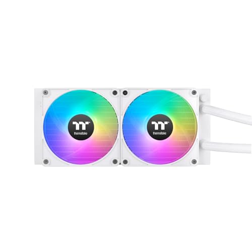 Image of Thermaltake TH240 V2 Ultra EX ARGB AIO Cooler /Snow /Water Block 2.1 inch LCD /Fan 120 * 2 /Magnetic Quick Connection /MB ARGB Sync Control /LCD Software Control /CL-W425-PL12SW-A
