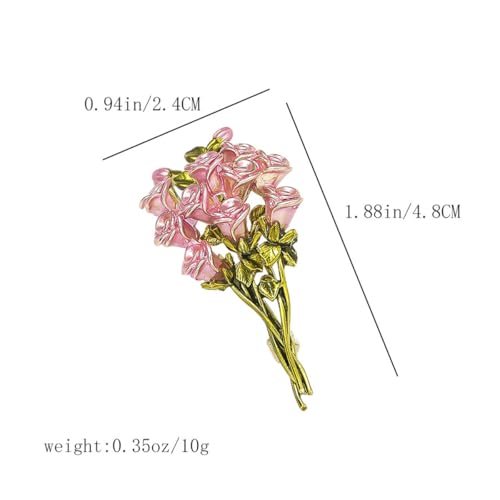 Image of Elegant Pink Lily Flower Brooch Pin for Women - Rhinestone Lily Lapel Pin for Coats, Jackets, and Sweaters