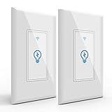 Joso Smart Light Switch, Wi-Fi Remote Timing Control with Smartphone In-Wall Light Switch compatible with Amazon Alexa and Google Assistant,No Hub Required-2 packs