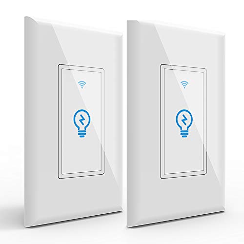 Joso Smart Light Switch, Wi-Fi Remote Timing Control with Smartphone in-Wall Light Switch Compatible with Amazon Alexa and Google Assistant,No Hub Required-2 Packs