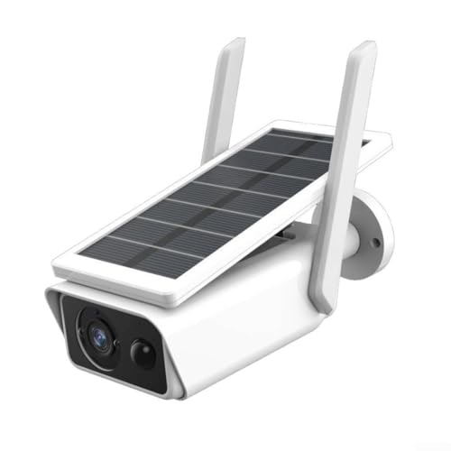QOXEZY Cámara de vigilancia al aire libre alimentada por energía solar con detección PIR y audio bidireccional para monitoreo remoto en todas las condiciones climáticas