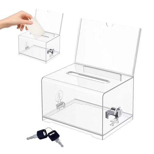 Zyluniy Acryl Spendenbox, Abschließbar Spendenbox mit Schloss und...