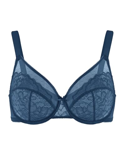 Image of HSIA Minimizer Bras for Women Enchante Full Coverage Underwire Bras Plus Size Lifting Floral Lace Bra for Heavy Breast