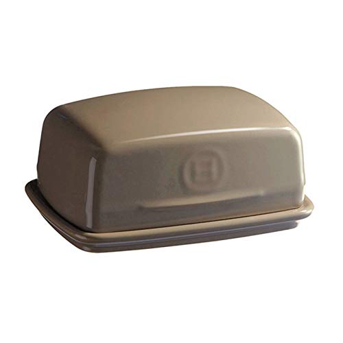 Bandeja de cerámica Lisa para Mantequilla, Caja de Almacenamiento para encimera de Cocina, refrigerador, Caja de Mantequilla con Tapa, Soporte para Mantequilla de 6,7 Pulgadas (mar