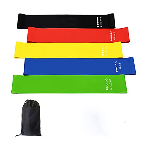 Mmjklkm Lot de bandes de résistance 5 niveaux de résistance pour PC Bande élastique pour entraînement de fitness de la maison Cover