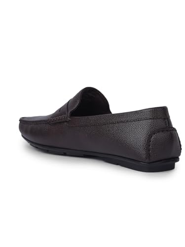 Image of Liberty Fortune SME-2E Loafer Shoes for Men - Brown & Black, Non-Lacing Casual Slip-On Loafers - Ideal for Office, Party, Wedding, Kurta - Lightweight and Comfortable