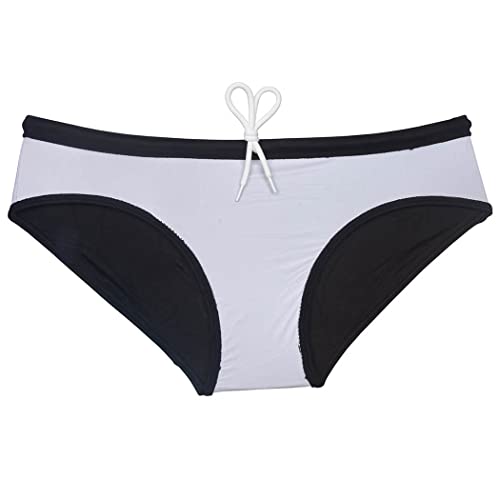 Men's Swimwear Solid Swim Briefs Elastic & Drawstring Swimsuit Ice Silk Lining Board Briefs3