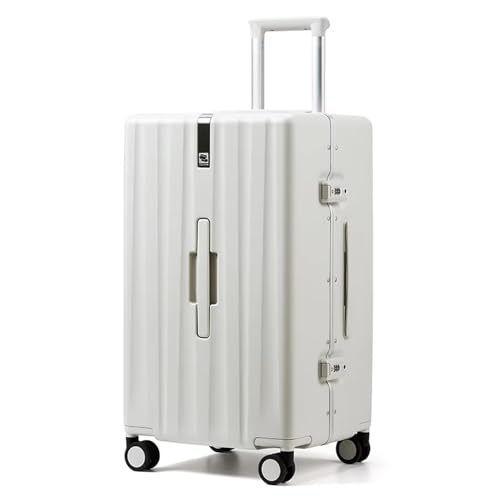 Carry On Luggage Airline Approved with TSA Lock,26 Inch Lightweight Luggage with Spinner Wheels Trolley Case for Business Travel,100% PC Hard Shell Carry On Suitcases for Men Women,White