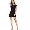 Floerns Women's V Back Inslace Layered Ruffle Hem Flutter Sleeve Dress Black M