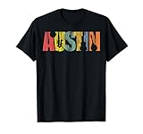 Austin Texas Distressed Vintage Musical Instrument Design T-Shirt